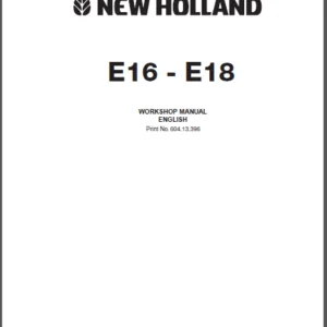 NEW HOLLAND E16 -E18 Workshop Manual 604 13 396 - PDF DOWNLOAD