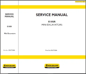 NEW HOLLAND E18SR Mini Excavators Service Manual - PDF DOWNLOAD