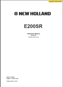 New Holland Excavator E200SR 604.13.431 Workshop Manual - PDF DOWNLOAD