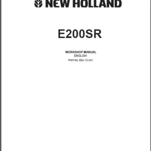 New Holland Excavator E200SR 604.13.431 Workshop Manual - PDF DOWNLOAD