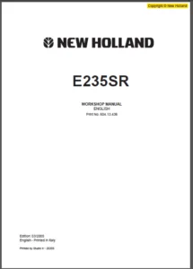 New Holland Excavator E235SR 604.13.436 Workshop Manual - PDF DOWNLOAD