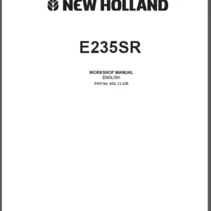 New Holland Excavator E235SR 604.13.436 Workshop Manual - PDF DOWNLOAD