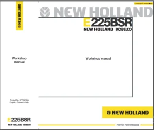 New Holland Hydraulic excavator E225BSR 87709239A Service Manual - PDF DOWNLOAD