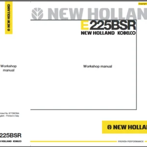 New Holland Hydraulic excavator E225BSR 87709239A Service Manual - PDF DOWNLOAD
