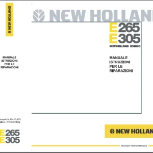 New Holland Kobelco E265, E305 Tier 3 Workshop Manual - PDF DOWNLOAD