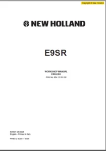 New Holland Excavator E9SR 604 13 391 Repair Manual - PDF DOWNLOAD