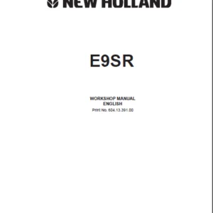 New Holland Excavator E9SR 604 13 391 Repair Manual - PDF DOWNLOAD