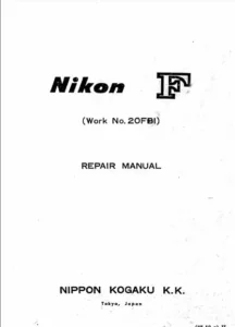 Nikon F Camera Official Service Repair Manual - DOWNLOAD