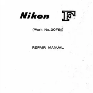 Nikon F Camera Official Service Repair Manual - DOWNLOAD