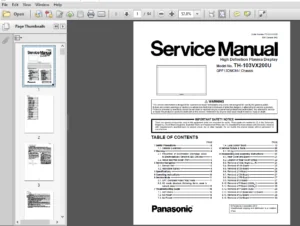 Panasonic Th 103vx200 Service  Repair Manual Guide - PDF DOWNLOAD