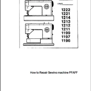 Pfaff Repair Manual 1222,1221,1214,1213,1212,1211,1199,1197,1196 PDF DOWNLOAD