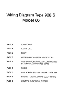 Porsche 928s Model 1986 Wiring Diagram - DOWNLOAD