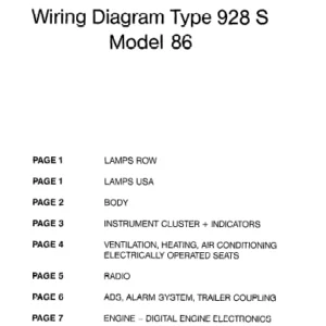 Porsche 928s Model 1986 Wiring Diagram - DOWNLOAD