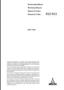 Putzmeister Bsa1407d Manuals Deutz 912 And 913 Series Engine Service Manual - PDF DOWNLOAD