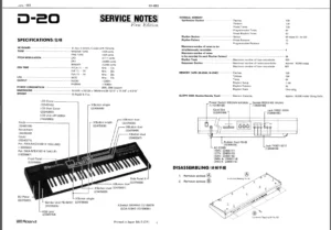 Roland D20 Synthesizer Complete Service Manual - DOWNLOAD