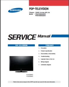 Samsung Ps-50c96hd Ps-42c96hd Plasma Tv Service Manual pdf DOWNLOAD