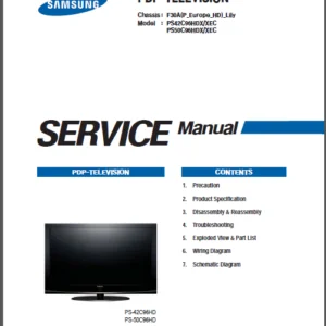 Samsung Ps-50c96hd Ps-42c96hd Plasma Tv Service Manual pdf DOWNLOAD