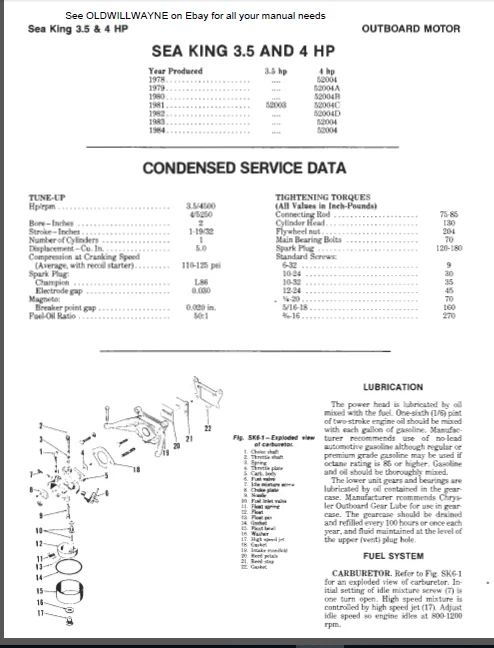 Sea King 3 5 4 6 9 2 Hp Outboard Service Repair Manual 78 84 -PDF DOWNLOAD - Image 4