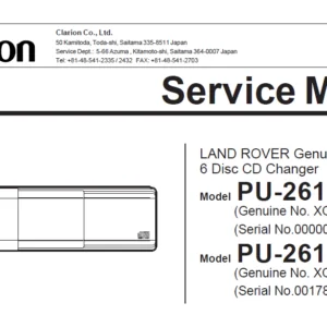 Clarion Pu 2610a a b Car Stereo Player Service Manual  - PDF DOWNLOAD