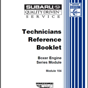 Subaru Boxer Engine Service Repair Manual - DOWNLOAD