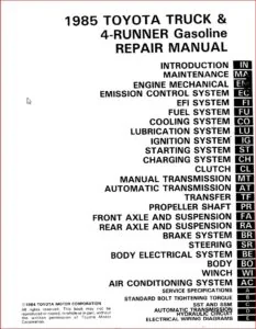 Toyota 4Runner 1985 - 1989  Complete Service Repair Manual DOWNLOAD
