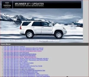 Toyota 4 Runner 2007 COMPLETE SERVICE REPAIR MANUAL  DOWNLOAD
