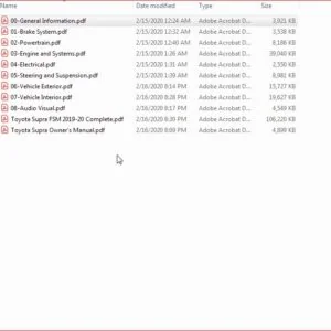 Toyota Supra J29 DB 2019 - 2020 Service Repair Manual  DOWNLOAD
