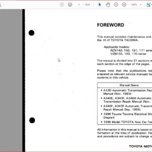 1995 - 2000 Toyota Tacoma Complete service repair manual - PDF Download