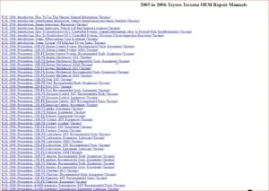 Toyota Tacoma 2005 - 2006 Service Repair Manual - PDF DOWNLOAD