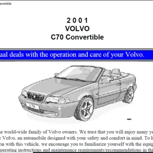 Volvo C70 Convertible 2001 Owners Manual - DOWNLOAD