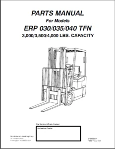 Yale Erp 030 035 040 Tfn Lift Truck Parts Manual - PDF DOWNLOAD
