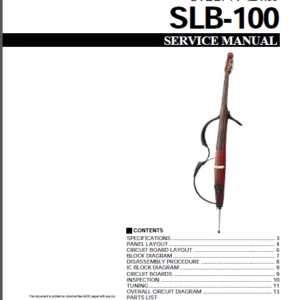Yamaha Slb100 Slb 100 Complete Service Manual Silent Bass - PDF DOWNLOAD