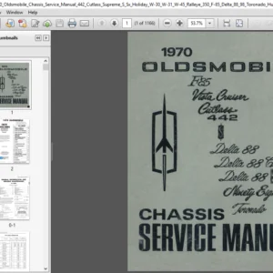 1970 Oldsmobile Chassis Service Manual 442 Cutlass Supreme S SX Holiday W-30 W-31 W-45 Ralleye 350 F-85 Delta 88 98 Toronado Hurst - PDF Download