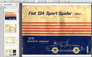 1978 Fiat Spider Owners Manual - PDF DOWNLOAD