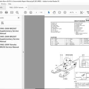 1982-2009 Yamaha Bravo Br250 Lt Snowmobile Service Repair Manual - PDF Download