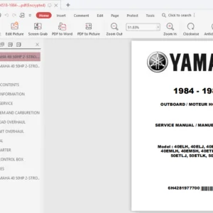 1984-1987 Yamaha 40 50HP 2-Stroke Outboards Manual - PDF DOWNLOAD