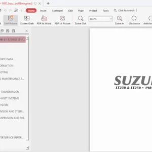 1985 - 1990 Suzuki Lt f230ge Lt f230g Lt230s Lt250s 4x4 Atv Repair Manual - Download