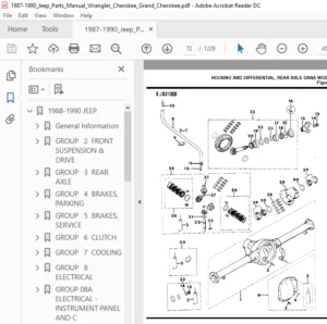 1987 - 1990 Jeep Parts Manual Wrangler Cherokee Grand Cherokee - PDF DOWNLOAD