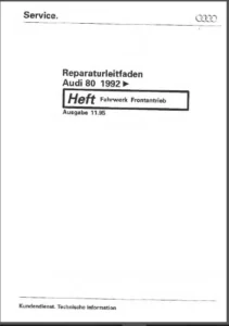 1992 Audi 80 B4 Reparaturleitfaden German Language Auf - PDF Download