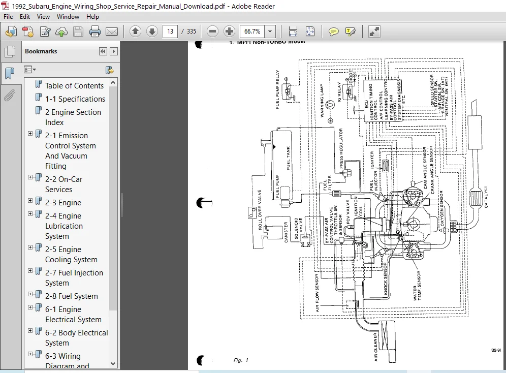 1992 Subaru Engine Wiring Shop Service Repair Manual - PDF DOWNLOAD - Image 4