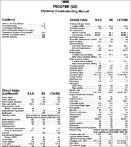 1995 ISUZU TROOPER UX ELECTRICAL TROUBLESHOOTING SERVICE  REPAIR  MANUAL - PDF DOWNLOAD