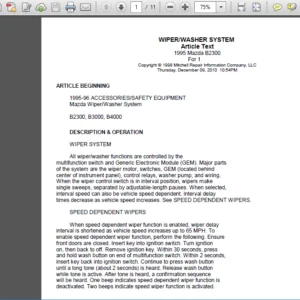 1996 Mazda B3000 Pickup Truck Service Repair Manual 96 - PDF DOWNLOAD