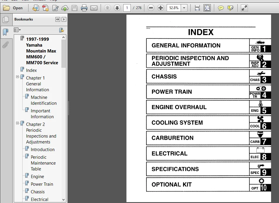 1997 - 1999 Yamaha Mountain Max 600 700 Service Repair Factory Manual Instant Download - Image 4