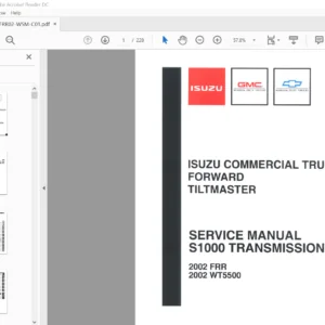 1997-2002 Isuzu Commercial Truck Forward Tiltmaster Fsr Ftr Fvr Frr W5 Wt5500 Workshop Manual - PDF Download