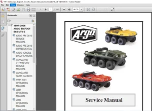 1997 - 2006 Argo Bigfoot 6x6 Utv Repair Manual Download Pdf