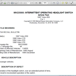 1997 Volvo 850 Service Repair Manual 97 - Download