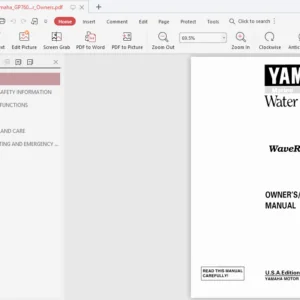 1998 Yamaha Gp760 Gp1200 Waverunner Owners Manual - PDF DOWNLOAD