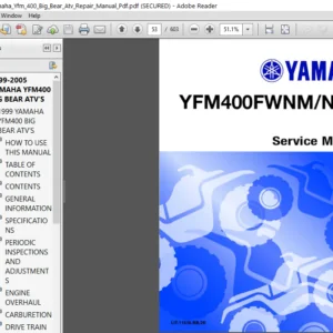 1999-2005 YAMAHA YFM400 BIG BEAR ATV'S SERVICE MANUAL - PDF DOWNLOAD