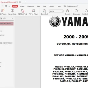 2000-2005 Yamaha 40hp 4 stroke Outboard Repair Manual - PDF Download