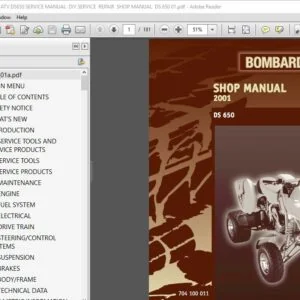 2001 BOMBARDIER ATV DS650 SERVICE MANUAL  DIY SERVICE  REPAIR  SHOP MANUAL - PDF DOWNLOAD